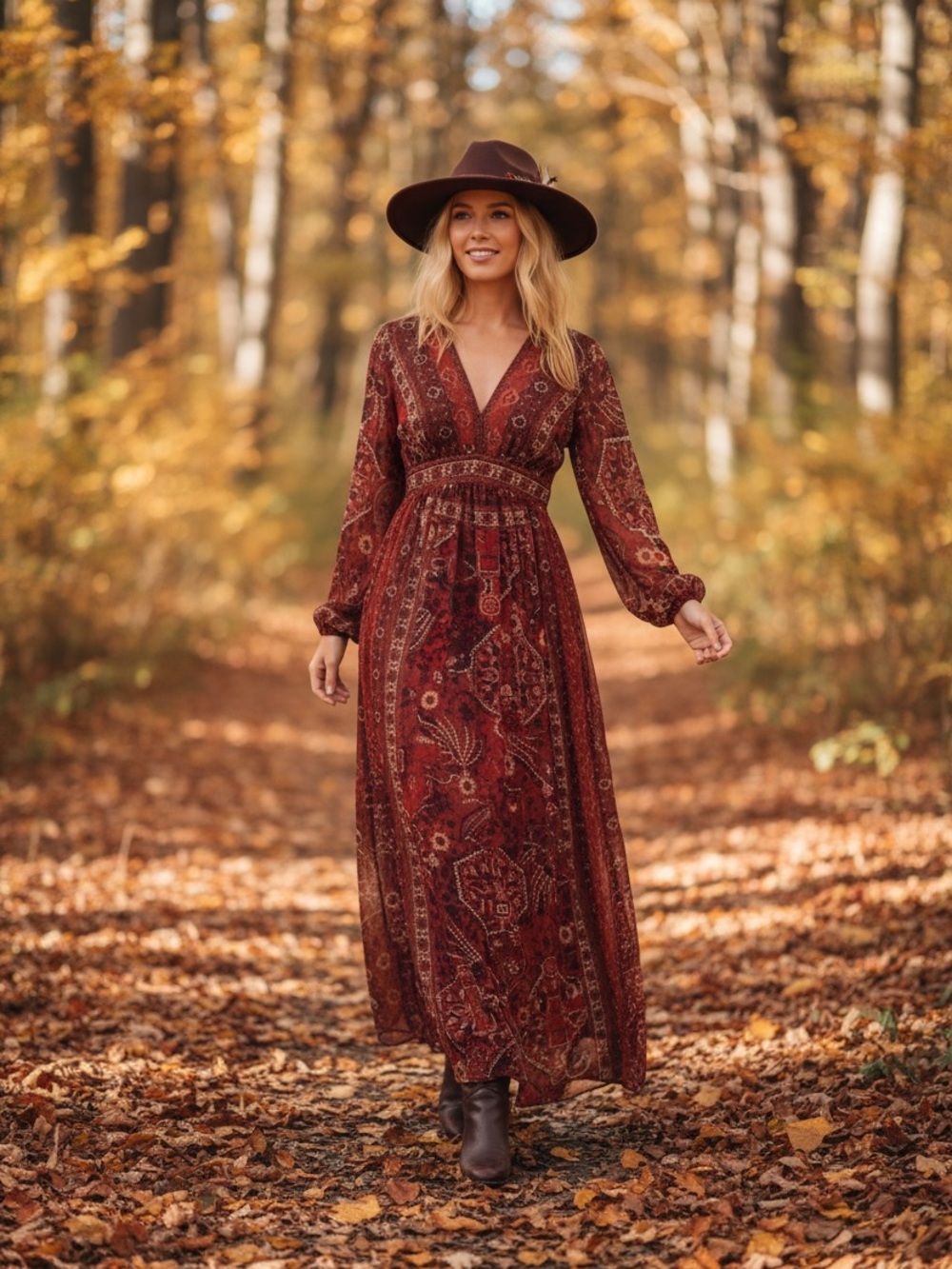 Ranna Gill x Anthropologie Maxi Dress Bohemian ,Size 0 Get ready for autumn